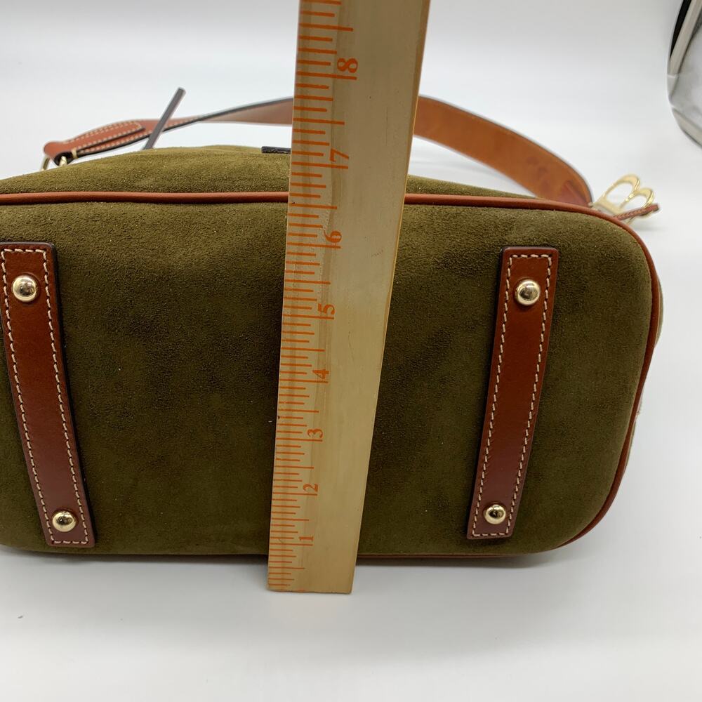 Dooney & Bourke Olive Green and Brown leather Shoulder Bag - Picture 7 of 16